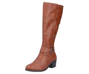 Stiefel RIEKER, Damen, Gr. 41, Normalschaft, cognac, Lederimitat, unifarben, Schuhe Stiefel, Langschaftstiefel, Reißverschluss, in schmaler Form (32905642-41)