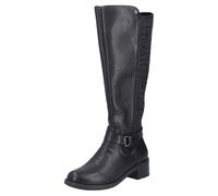 Stiefel RIEKER, Damen, Gr. 43, Varioschaft, schwarz, Elastischer Einsatz, Lederimitat, unifarben, Schuhe, Langschaftstiefel, Stretchstiefel mit herausnehmbarer Innensohle (51031710-43) schwarz