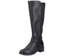 Stiefel RIEKER, Damen, Gr. 40, Normalschaft, schwarz, Elastischer Einsatz, Lederimitat, unifarben, Schuhe, Langschaftstiefel, Stretchstiefel mit herausnehmbarer Innensohle (51031710-40) schwarz