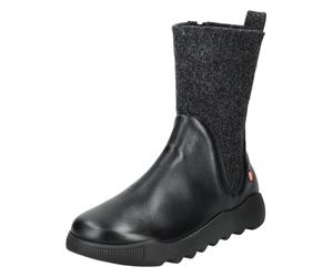 Stiefel SOFTINOS "softinos Stiefel Leder/Textil", Damen, Gr. 39, schwarz (schwarz kombi), Leder, Textil, Schuhe Stiefel (92675816-39) schwarz kombi