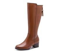 Stiefel TAMARIS, Damen, Gr. 35, Varioschaft, cognac, Leder, Lederimitat, unifarben, Schuhe Stiefel, Blockabsatz, Langschaftstiefel mit Innenreißverschluss (66945314-35) cognac