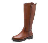 Stiefel TAMARIS, Damen, Gr. 36, Normalschaft, braun (cognac), Glattleder, unifarben, used, Schuhe Stiefel, Blockabsatz, Businessstiefel im klassischen Reiterlook (43895008-36) cognac