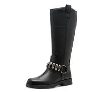 Stiefel TAMARIS, Damen, Gr. 36, Normalschaft, schwarz, Lederimitat, unifarben, Schuhe Stiefel, Blockabsatz, Langschaftstiefel mit Schmuckelementen, im Biker-Look (67545807-36) schwarz
