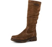 Stiefel TAMARIS, Damen, Gr. 37, Normalschaft, braun, Veloursleder, unifarben, used, Schuhe Stiefel, Blockabsatz, Langschaftstiefel mit slouchy Falten am Schaft (79987409-37) braun