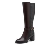 Stiefel TAMARIS, Damen, Gr. 37, Synthetik Textil, beige (mokka), Leder, Lederimitat, unifarben, Schuhe Stiefel, Blockabsatz, Langschaftstiefel in trendiger Kroko-Optik (37424038-37) mokka