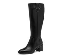 Stiefel TAMARIS, Damen, Gr. 37, Synthetik Textil, schwarz, Glattleder, Schuhe Stiefel, Blockabsatz, Langschaftstiefel mit Zierschnalle (85562311-37) schwarz