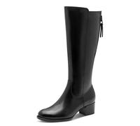 Stiefel TAMARIS, Damen, Gr. 37, Varioschaft, schwarz, Leder, Lederimitat, unifarben, Schuhe Stiefel, Blockabsatz, Langschaftstiefel mit Innenreißverschluss (27841040-37)