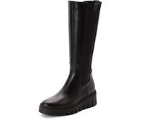 Stiefel TAMARIS, Damen, Gr. 38, Normalschaft, beige (schwarz), Elastischer Einsatz, Glattleder, unifarben, Schuhe Stiefel (65457457-38) schwarz