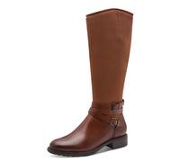 Stiefel TAMARIS, Damen, Gr. 38, Normalschaft, braun, Leder, Lederimitat, Textil, Veloursleder, unifarben, used, Schuhe Stiefel, Blockabsatz, Langschaftstiefel mit Touch it-Ausstattung (19247216-38) br