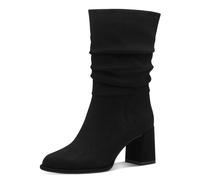 Stiefel TAMARIS, Damen, Gr. 38, schwarz, Textil, Veloursleder, unifarben, Schuhe Stiefel, Blockabsatz, Kurzstiefel mit Reißverschluss, in veganer Verarbeitung (89529608-38) schwarz