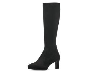 Stiefel TAMARIS, Damen, Gr. 39, XS-Schaft, schwarz, Textil, Veloursleder, unifarben, Schuhe Stiefel, mit Stretchfunktion im Schaft, vegane Verarbeitung (37676958-39) schwarz