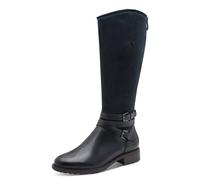 Stiefel TAMARIS, Damen, Gr. 41, Varioschaft, navy, Leder, Lederimitat, Textil, Veloursleder, unifarben, Schuhe, Blockabsatz, Langschaftstiefel mit Touch it-Ausstattung (33651526-41) navy