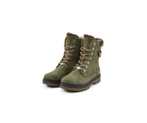 Stiefel TOM TAILOR "Tom Tailor Boots", Damen, Gr. 38, grün (khaki), Polyurethan, unifarben, Schuhe Stiefel (91521530-38) khaki