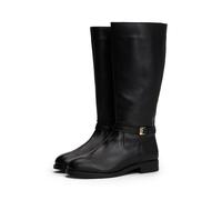 Stiefel TOMMY HILFIGER "TH BUCKLE RIDING LTHR LONG BOOT", Damen, Gr. 38, Normalschaft, schwarz, Leder, Schuhe Stiefel, Blockabsatz, Langschaftstiefel, Businessstiefel mit Zierschnalle (51678127-38) sc