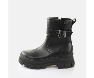 Stiefelette BUFFALO "ASPHA BOOTIE BUCKLE OS", Damen, Gr. 39, schwarz, Lederimitat, Schuhe Stiefelette, Boots, Festival-Stiefelette, Plateaustiefelette mit Zierschließe (59571621-39) schwarz