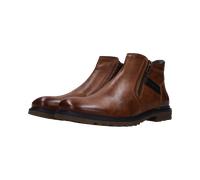 Stiefelette BUGATTI, Herren, Gr. 40, braun (cognac), Lederimitat, used, Schuhe Stiefelette, Zipper Boots, Stiefelette mit Profillaufsohle - schmale Form (67945534-40) cognac