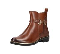 Stiefelette CAPRICE, Damen, Gr. 38,5, braun (cognac used), Leder, klassisch, Schuhe, Blockabsatz, Businessschuh, Boots mit edlem Schmuckelement (48002069-38,5) cognac used