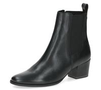 Stiefelette CAPRICE, Damen, Gr. 38, schwarz, Leder, Textil, Schuhe Stiefelette, Blockabsatz, Ankleboots, Businessschuh mit praktischer Anzhiehlasche (60813150-38)