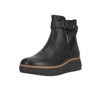 Stiefelette CLARKS "Zylah Faye", Damen, Gr. 37, schwarz, Leder, Schuhe Stiefelette, mit cleveren verstellbaren Details (60851607-37) schwarz