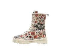 Stiefelette DOGO "Gisele Schnürstiefel Boots Autumn Is Back Damen Stiefeletten", Damen, Gr. 40, Normalschaft, beige (natur), Lederimitat, Schuhe Stiefelette, Handgefertigt (18409566-40) natur