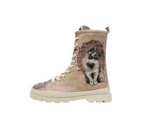 Stiefelette DOGO "Gisele Schnürstiefel Boots Heart Cat Damen Stiefeletten", Damen, Gr. 37, Normalschaft, braun, Lederimitat, Schuhe Stiefelette, Handgefertigt (76287639-37) braun