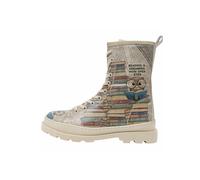 Stiefelette DOGO "Gisele Schnürstiefel Boots Red Fox Damen Stiefeletten", Damen, Gr. 40, Normalschaft, braun (beige, braun), Lederimitat, Schuhe Stiefelette, Handgefertigt (74101757-40) beige, braun