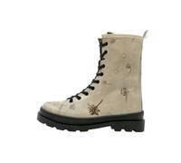 Stiefelette DOGO "Gisele Schnürstiefel Boots There Is Always Hope Damen", Damen, Gr. 39, Normalschaft, schwarz-weiß (natur), Lederimitat, Schuhe Workerboots Schnürboots, Handgefertigt (70099641-39) na