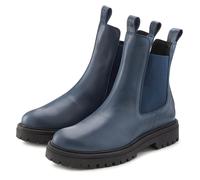 Stiefelette ELBSAND Gr. 37, blau (marine) Damen Schuhe Schlupfstiefeletten Chelseaboots, Schlupfstiefel, Bikerboots aus Leder (32337702-37)