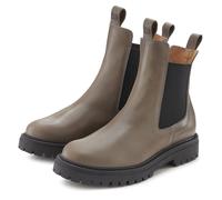 Stiefelette ELBSAND Gr. 42, grau (taupe) Damen Schuhe Schlupfstiefeletten Chelseaboots, Schlupfstiefel, Bikerboots aus Leder (68647149-42)