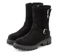 Stiefelette ELBSAND "Stiefel, Boots, Bikerboots, Lederstiefelette, Lederboots", Damen, Gr. 37, schwarz, Obermaterial: 100% Rindsleder. Decksohle: 100% Textilmaterial. Futter: 85% Textilmaterial, 15% L