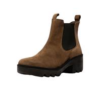 Stiefelette FLY LONDON "Fly London Stiefelette Veloursleder", Damen, Gr. 38, braun (dunkelbraun), Veloursleder, Schuhe Stiefelette (33156812-38) dunkelbraun