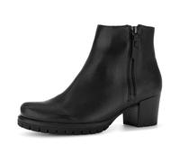 Stiefelette GABOR "ATHEN", Damen, Gr. 42, schwarz, Glattleder, unifarben, Basic, Schuhe Stiefelette, Blockabsatz, Ankleboots mit Zierreißverschluß (27196563-42) schwarz