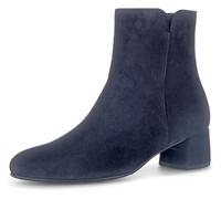 Stiefelette GABOR, Damen, Gr. 37, blau (nachtblau), Ziegenveloursleder, unifarben, Schuhe Stiefelette, Blockabsatz, Businesschuh, Ankleboots mit seitlicher Ziernaht (86237011-37) nachtblau