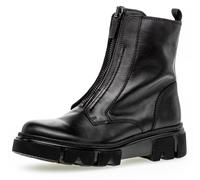 Stiefelette GABOR, Damen, Gr. 39, schwarz, Kalbsleder, unifarben, Schuhe Stiefelette, Blockabsatz, Reißverschluss-Boots mit Front-Zipper (18023839-39) schwarz