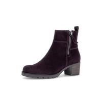 Stiefelette GABOR, Damen, Gr. 40, mulberry, Veloursleder, unifarben, Schuhe Stiefelette, Blockabsatz, Boots mit Zierreißverschluss, normale Weite (37102741-40) mulberry