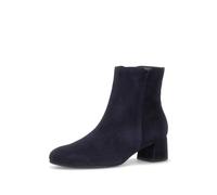 Stiefelette GABOR, Damen, Gr. 41, blau (dunkelblau), Ziegenveloursleder, unifarben, Schuhe Stiefelette, Blockabsatz, Ankleboots mit praktischem Reißverschluss, schmale Form (14096669-41) dunkelblau