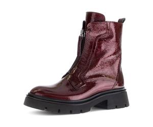 Stiefelette GABOR, Damen, Gr. 42, bordeaux, Lackleder, glänzend, Schuhe Stiefelette, Blockabsatz, Boots, mit Front-Reißverschluss (91668132-42) bordeaux
