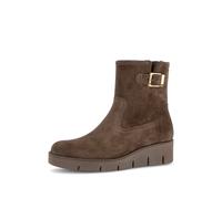 Stiefelette GABOR, Damen, Gr. 42, Textil, braun, Veloursleder, unifarben, Basic, Schuhe Stiefelette, Keilabsatz, Boots mit modischer Zierschnalle (45887313-42) braun