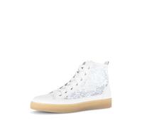 Plateausneaker GABOR, Damen, Gr. 40, weiß, Nappaleder, Textil, Schuhe Plateausneaker, Schnürschuh, Freizeitschuh, High-Top-Sneaker mit Best Fitting (89636722-40) weiß