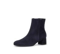 Stiefelette GABOR, Damen, Gr. 42, blau (dunkelblau), Ziegenveloursleder, unifarben, Schuhe Stiefelette, Blockabsatz, Ankleboots mit praktischem Reißverschluss, schmale Form (14096669-42) dunkelblau