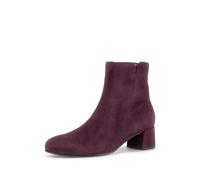 Stiefelette GABOR, Damen, Gr. 44, lila (mulberry), Ziegenveloursleder, unifarben, Schuhe Stiefelette, Blockabsatz, Ankleboots mit praktischem Reißverschluss, schmale Form, Topseller (96919917-44) mulb
