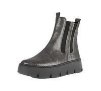 Stiefelette GABOR "Gabor Stiefelette Leder", Damen, Gr. 40,5, silber (grau, silber), Leder, Schuhe Stiefelette (63856805-40,5) grau, silber