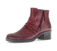 Stiefelette GABOR "TUNIS", Damen, Gr. 38,5, rot (dunkelrot), Glattleder, unifarben, Schuhe Stiefelette, Blockabsatz, Ankleboots, Zierreißverschluss außen, Weite G (=weit) (13035716-38,5) dunkelrot