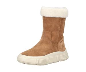 Stiefelette GEOX "Geox Stiefelette Leder/Textil", Damen, Gr. 32, blau (whisky), Leder, Textil, Schuhe Stiefelette (13144812-32) whisky