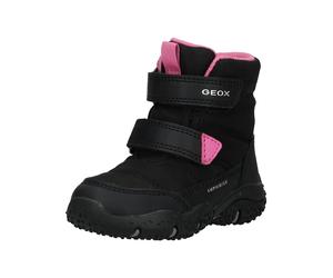 Stiefelette GEOX "Geox Stiefelette Lederimitat/Textil", Damen, Gr. 24, schwarz (schwarz, pink), Lederimitat, Textil, Schuhe Stiefelette (85891303-24) schwarz, pink