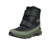 Stiefelette GEOX "Geox Stiefelette Lederimitat/Textil", Jungen, Gr. 35, grün (schwarz, grün), Lederimitat, Textil, Schuhe Stiefelette (27890634-35) schwarz, grün