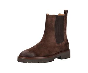 Stiefelette GEOX "Geox Stiefelette Veloursleder/Textil", Damen, Gr. 36, braun (dunkelbraun), Textil, Veloursleder, Schuhe Stiefelette (70898411-36) dunkelbraun