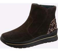 Stiefelette HEINE, Damen, Gr. 36, braun (dunkelbraun, leo), Leder, Rindsleder, Veloursleder, Schuhe Stiefelette (23507058-36) dunkelbraun, leo