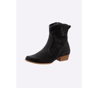 Stiefelette HEINE, Damen, Gr. 36, schwarz, Leder, Veloursleder, Schuhe Stiefelette (87074334-36) schwarz