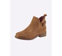 Stiefelette HEINE, Damen, Gr. 39, braun (cognac), Leder, Rindsleder, Veloursleder, Schuhe Stiefelette (53249925-39) cognac
